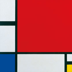 12_ピート・モンドリアン「赤、青、黄のあるコンポジション」250-251